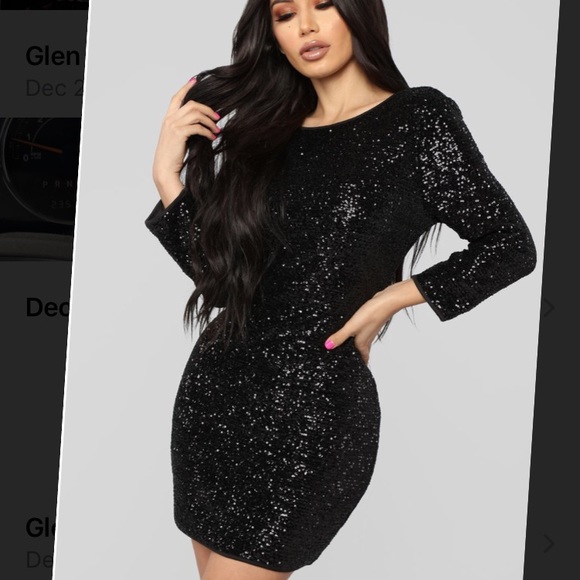 black sequin dress fashion nova